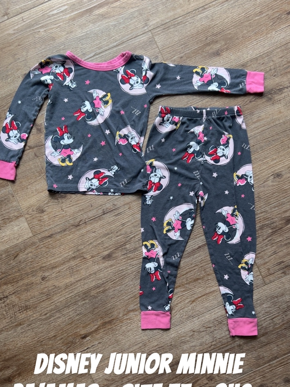 Disney Gray and Pink Minnie Mouse Kids Pajama Set